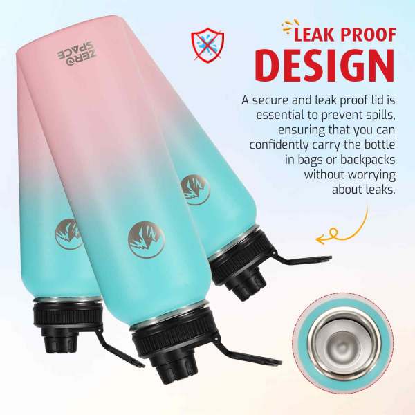 ZeroSpace Stainless Steel Water Bottle 1200ml – Green/Pink – photo 6