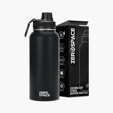 1 Litre Insulated Water Bottle – Black