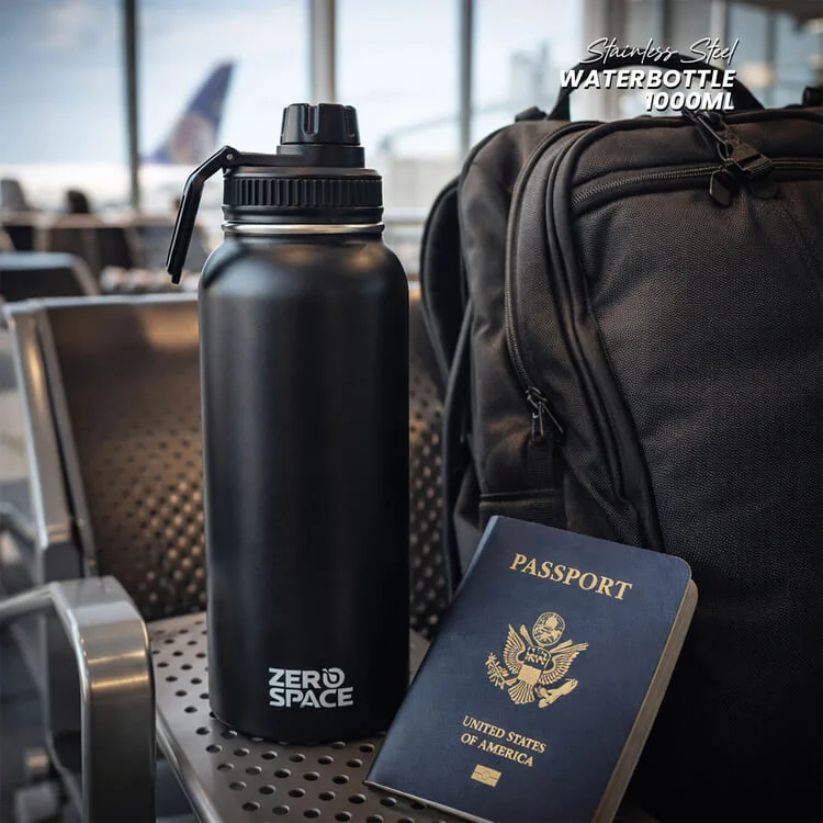 1 Litre Insulated Water Bottle – Black