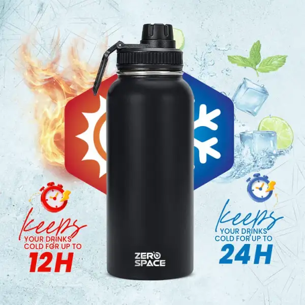 ZeroSpace 1 Litre Insulated Water Bottle – Black – photo 5