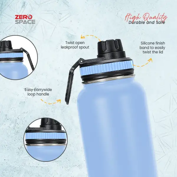 ZeroSpace 1 Litre Insulated Water Bottle – Light Blue – photo 3