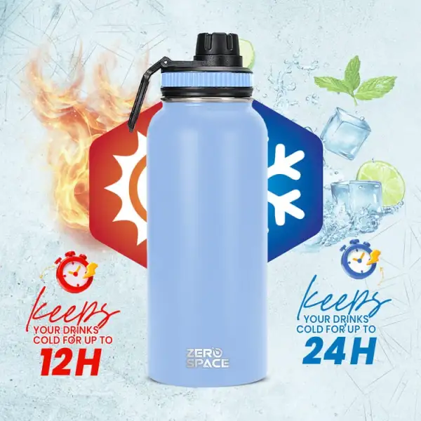 ZeroSpace 1 Litre Insulated Water Bottle – Light Blue – photo 5