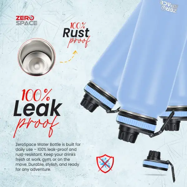 ZeroSpace 1 Litre Insulated Water Bottle – Light Blue – photo 6