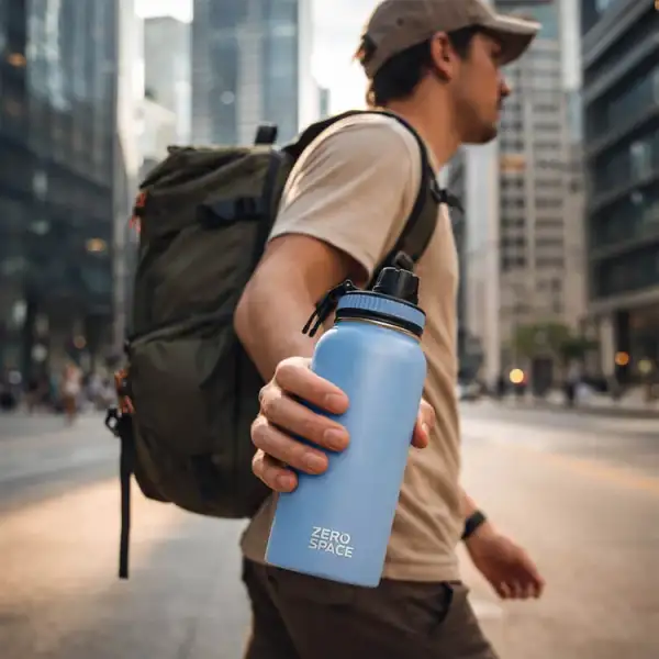 ZeroSpace 1 Litre Insulated Water Bottle – Light Blue – photo 7