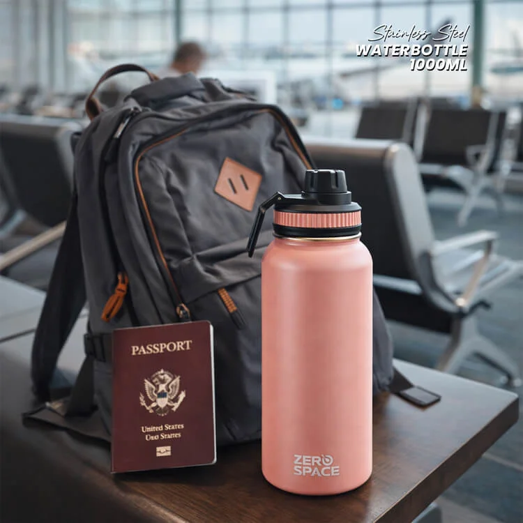 1 Litre Insulated Water Bottle – Pink