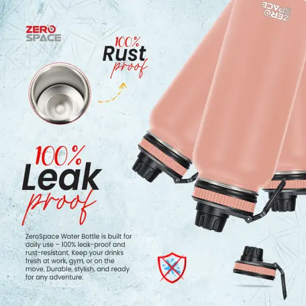 ZeroSpace 1 Litre Insulated Water Bottle – Pink – photo 6