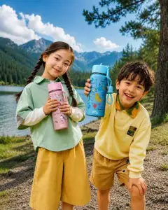 Kids with ZeroSpace water bottles