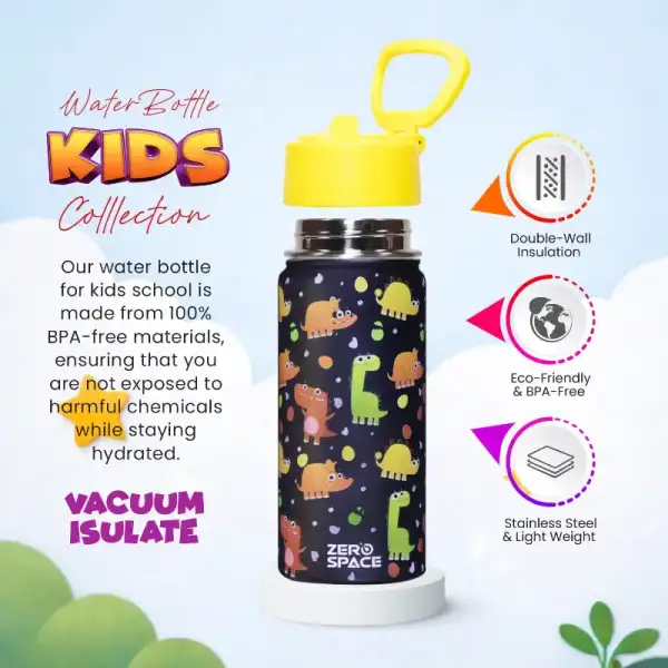 ZeroSpace Kids Water Bottle 500ml – Black – photo 3
