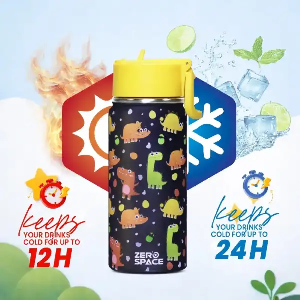 ZeroSpace Kids Water Bottle 500ml – Black – photo 5
