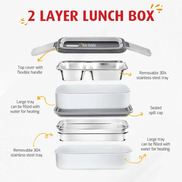 ZeroSpace Stainless Steel Lunch Box – White – photo 3