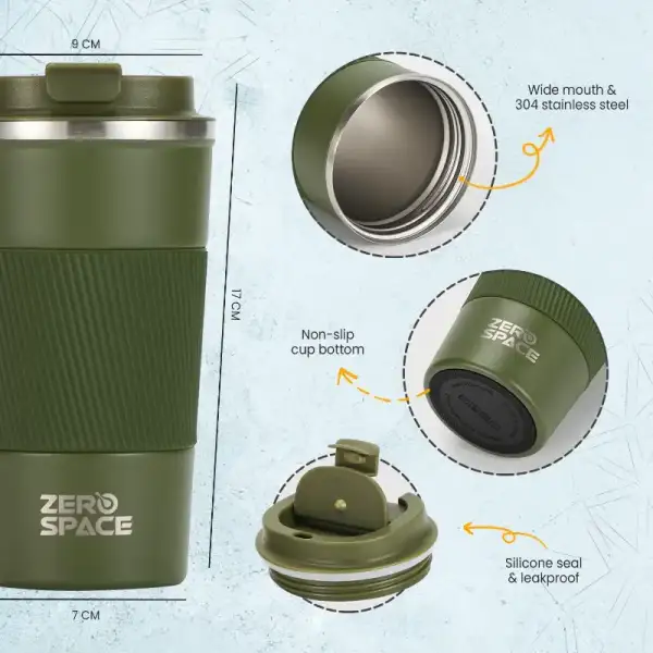 ZeroSpace Travel Coffee Mug 500ml – Green – photo 3